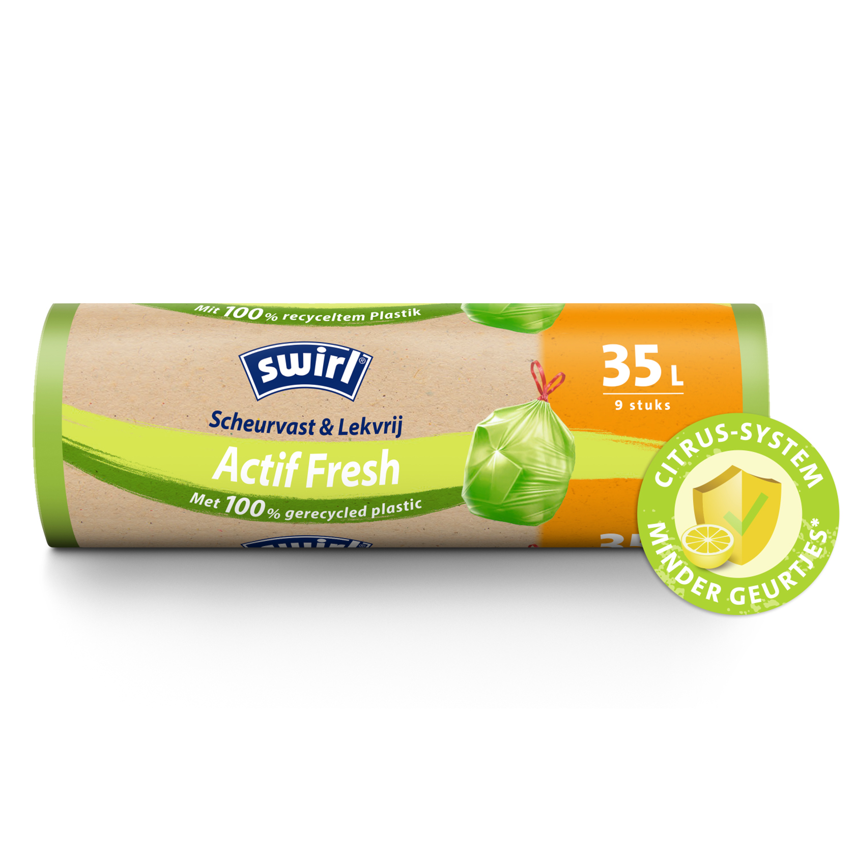 Swirl Active Fresh vuilniszakken, verpakking voorkant - 35 liter