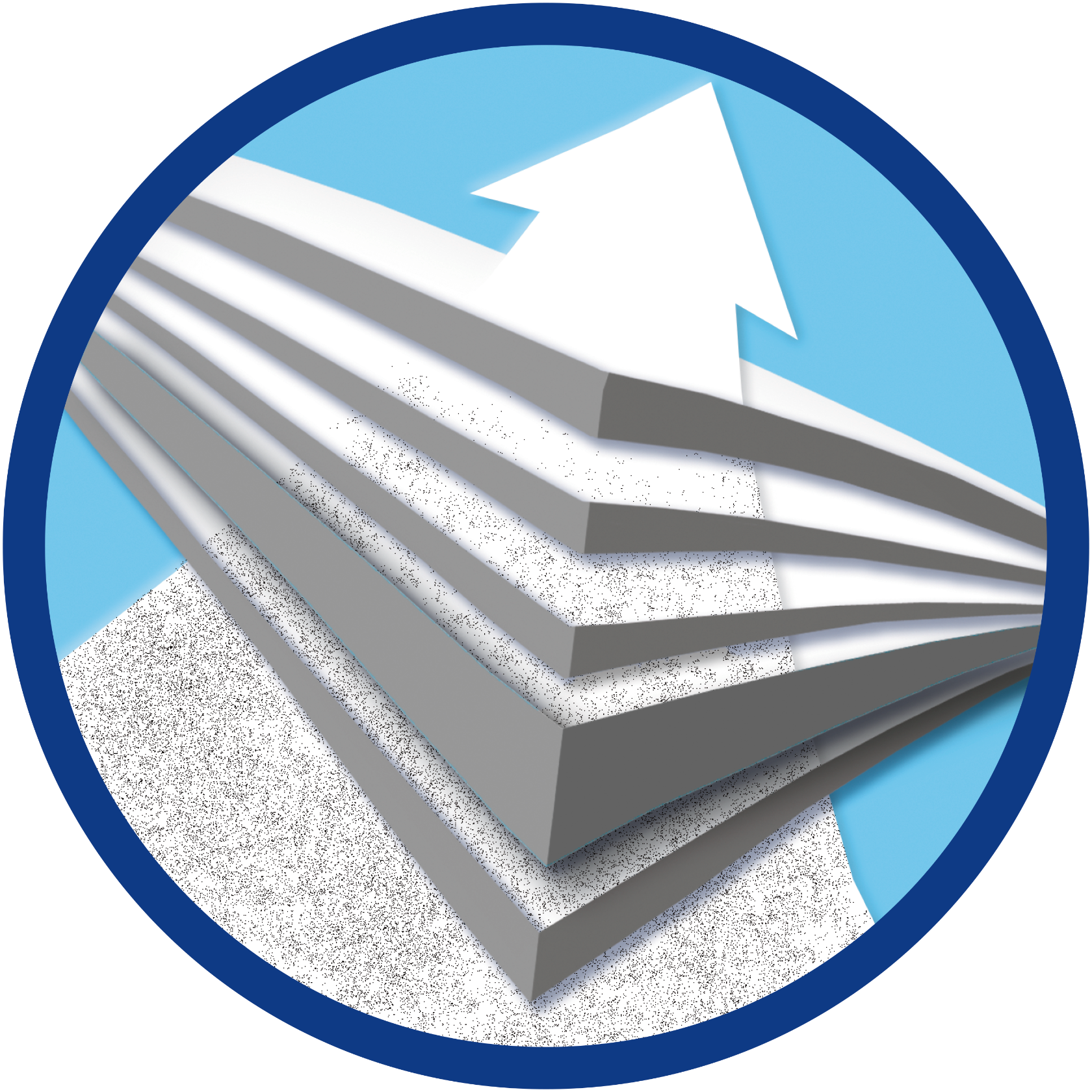 Schematische Darstellung von fünf Beutellagen