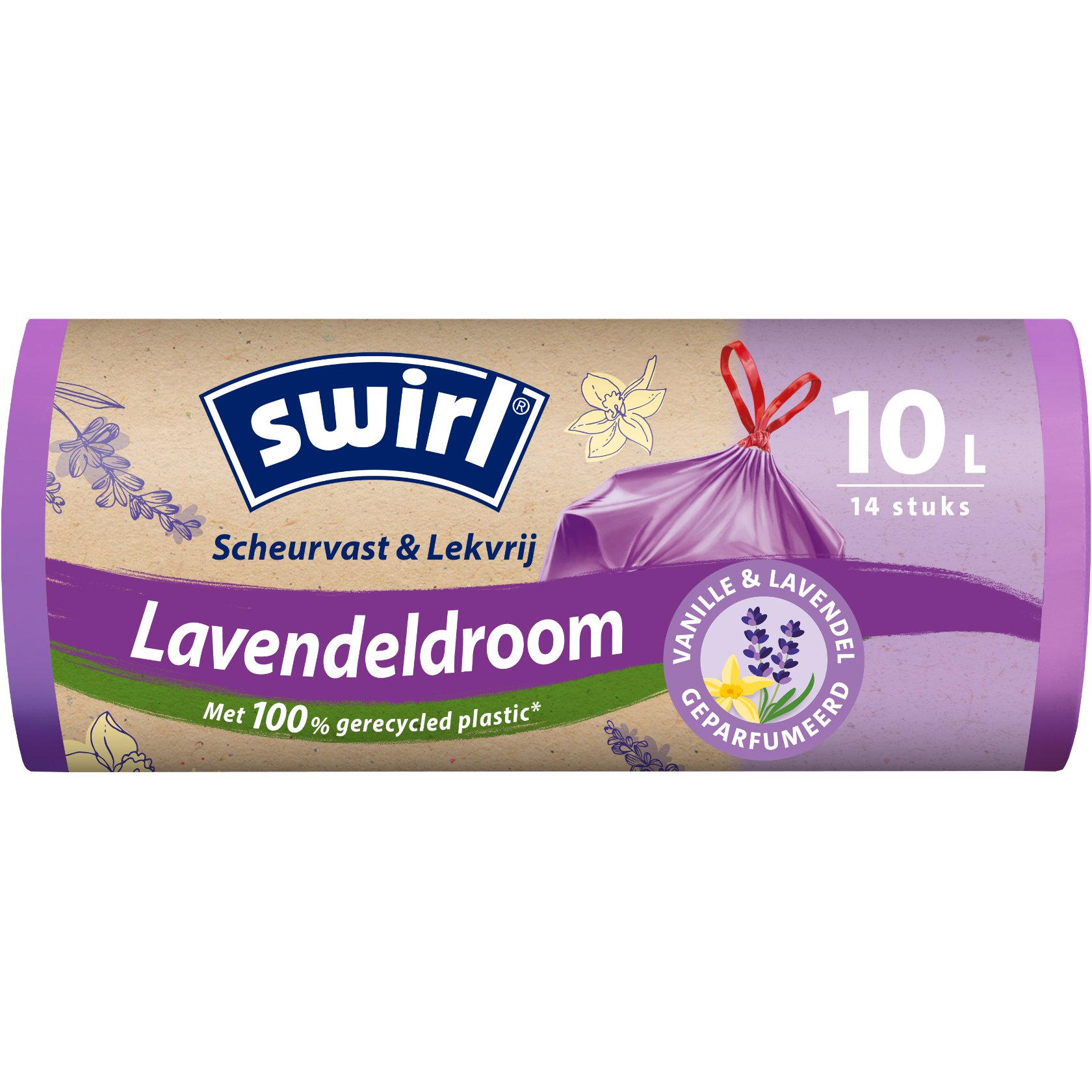 Verpakking Swirl geparfumeerde afvalzakken 10 liter van gerecycled plastic  