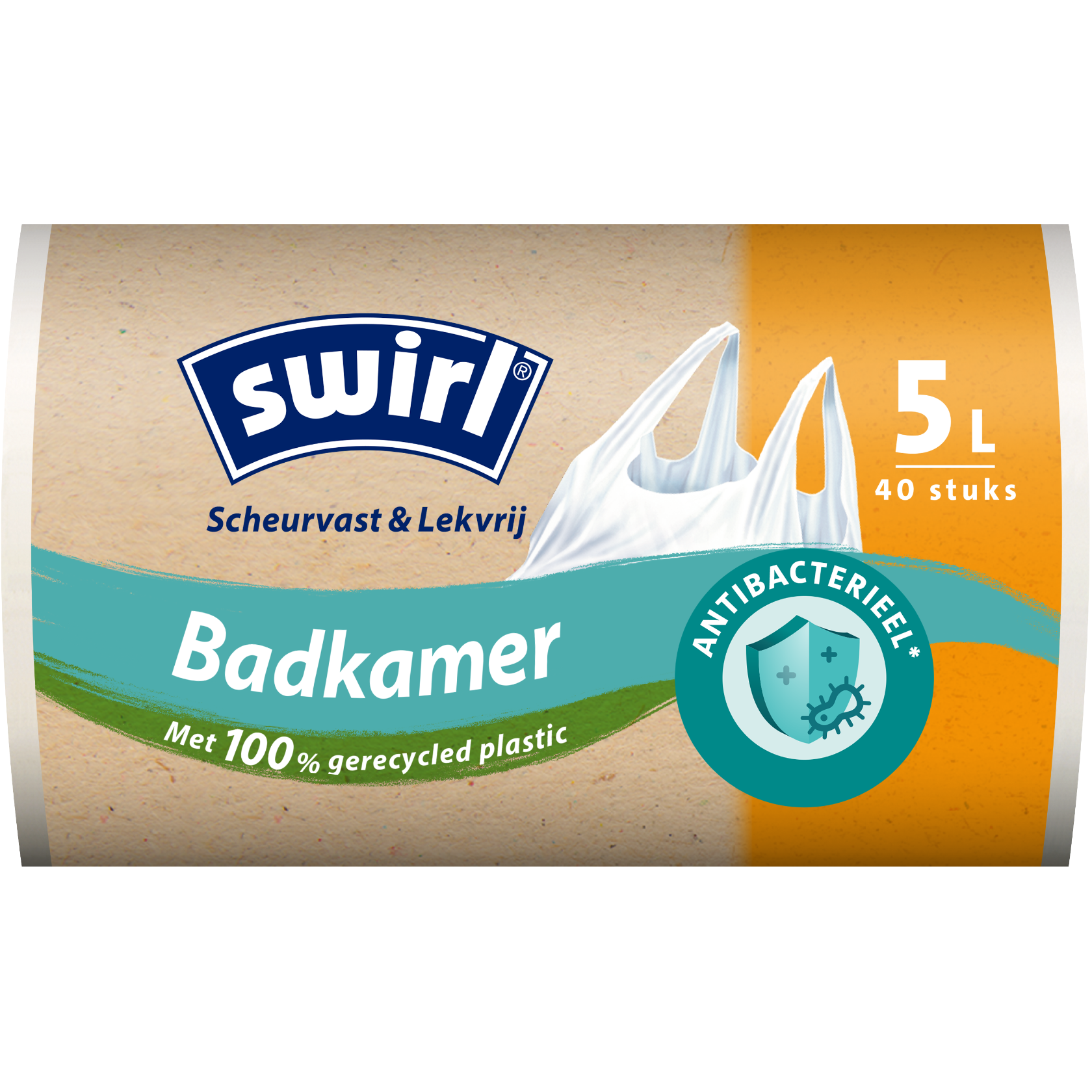 Swirl bad- en cosmetica-afvalzak, voorkant verpakking - 10 liter