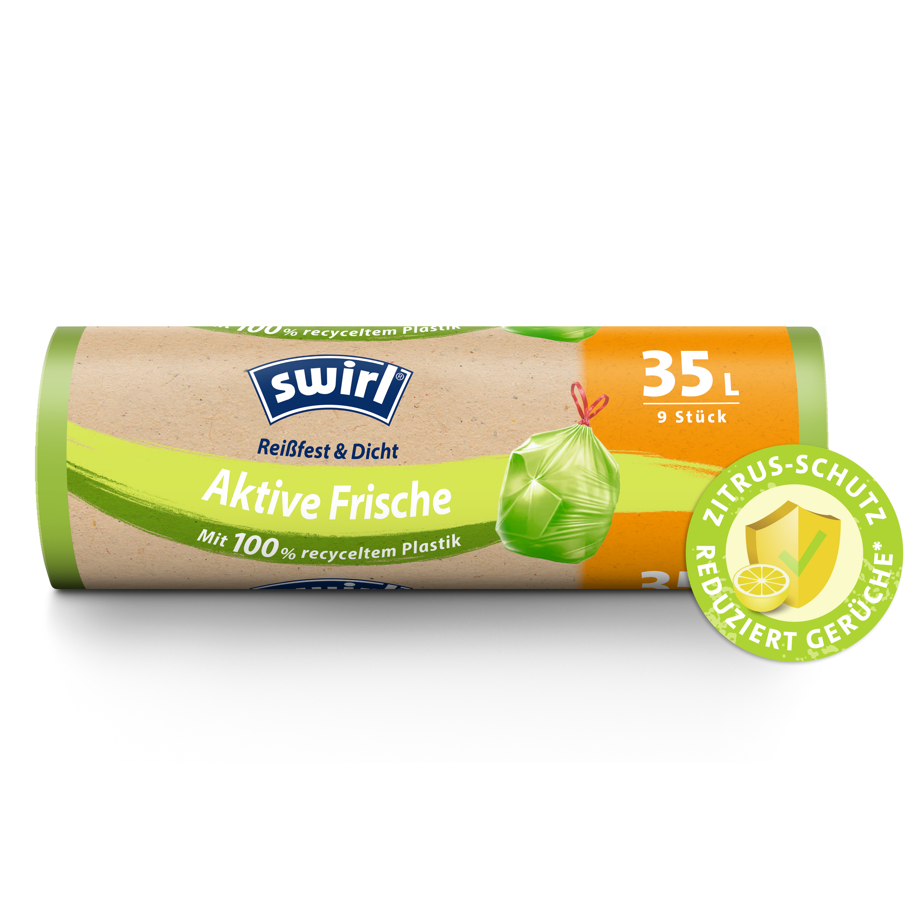 Swirl Aktive Frische Müllbeutel Verpackung Vorderseite - 35 Liter
