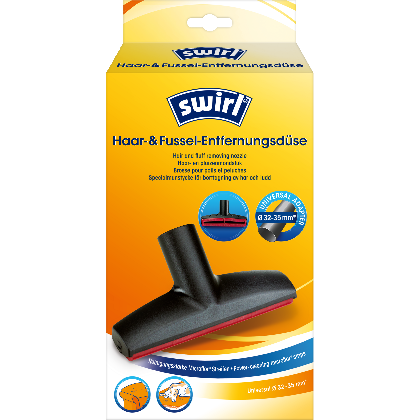 Swirl Haar- und Fussel-Entfernungsdüse Verpackung Vorderseite