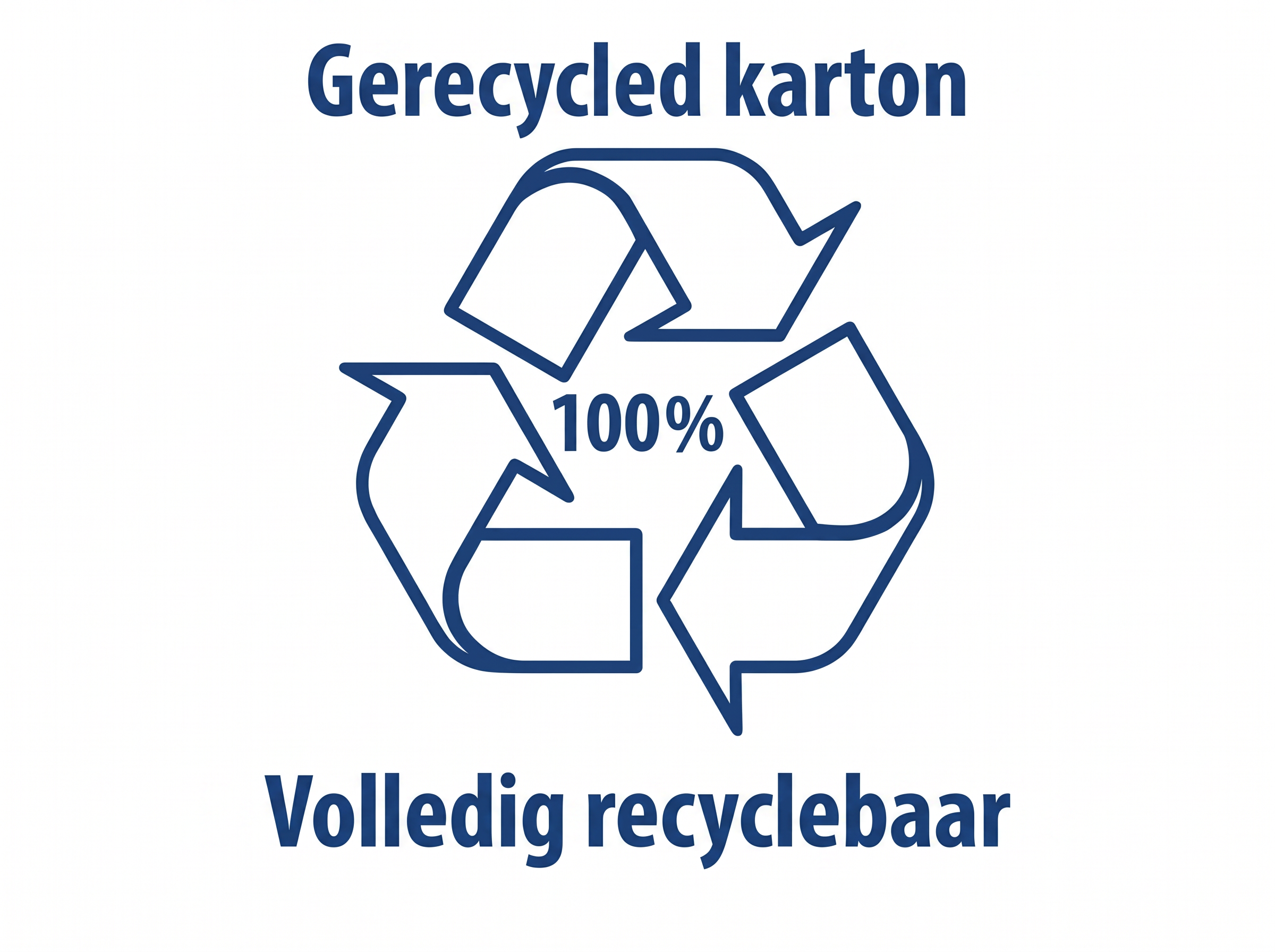 Symbool voor karton gemaakt van 100 procent gerecycled papier