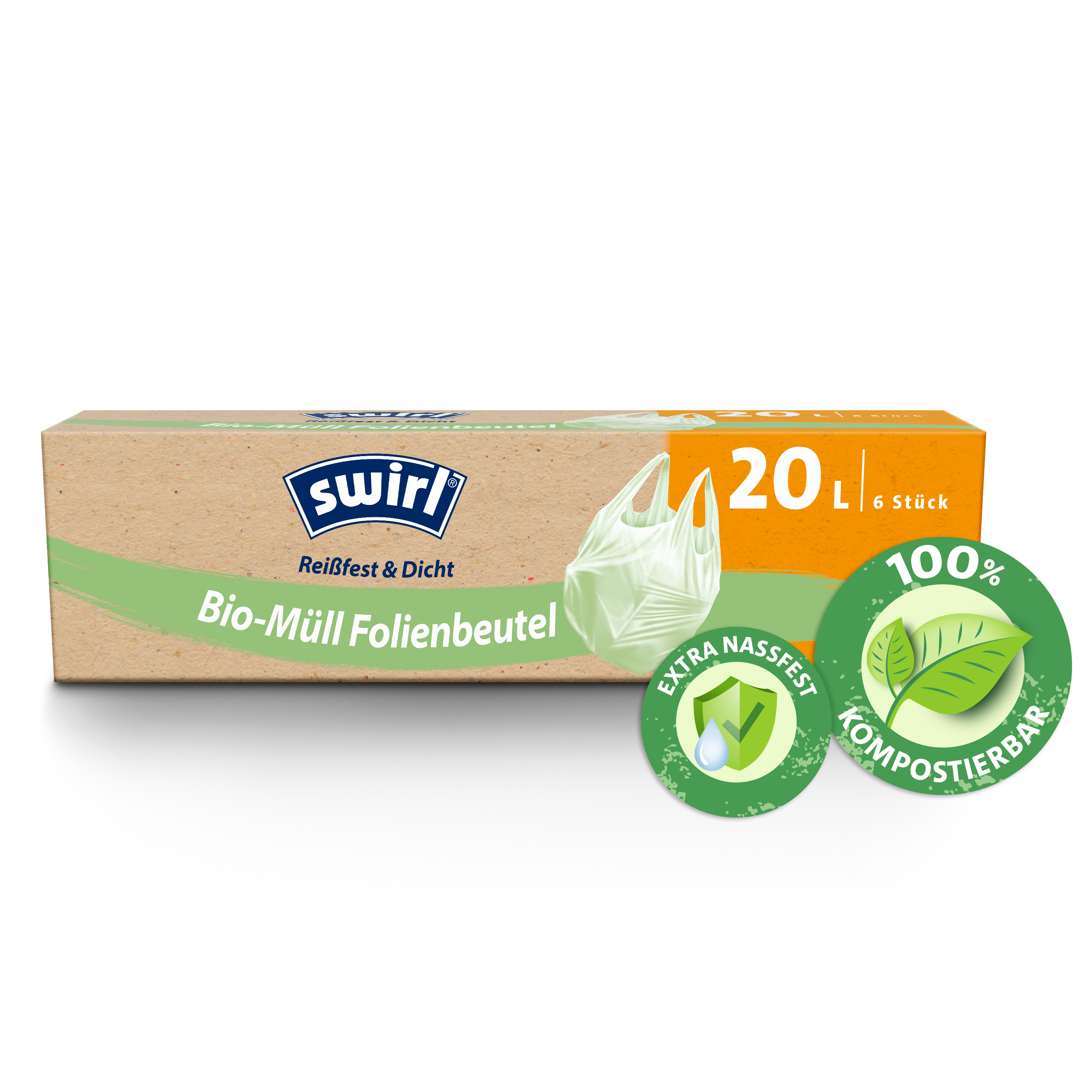 Swirl Bio-Müll Folienbeutel Verpackung Vorderseite - 20 Liter