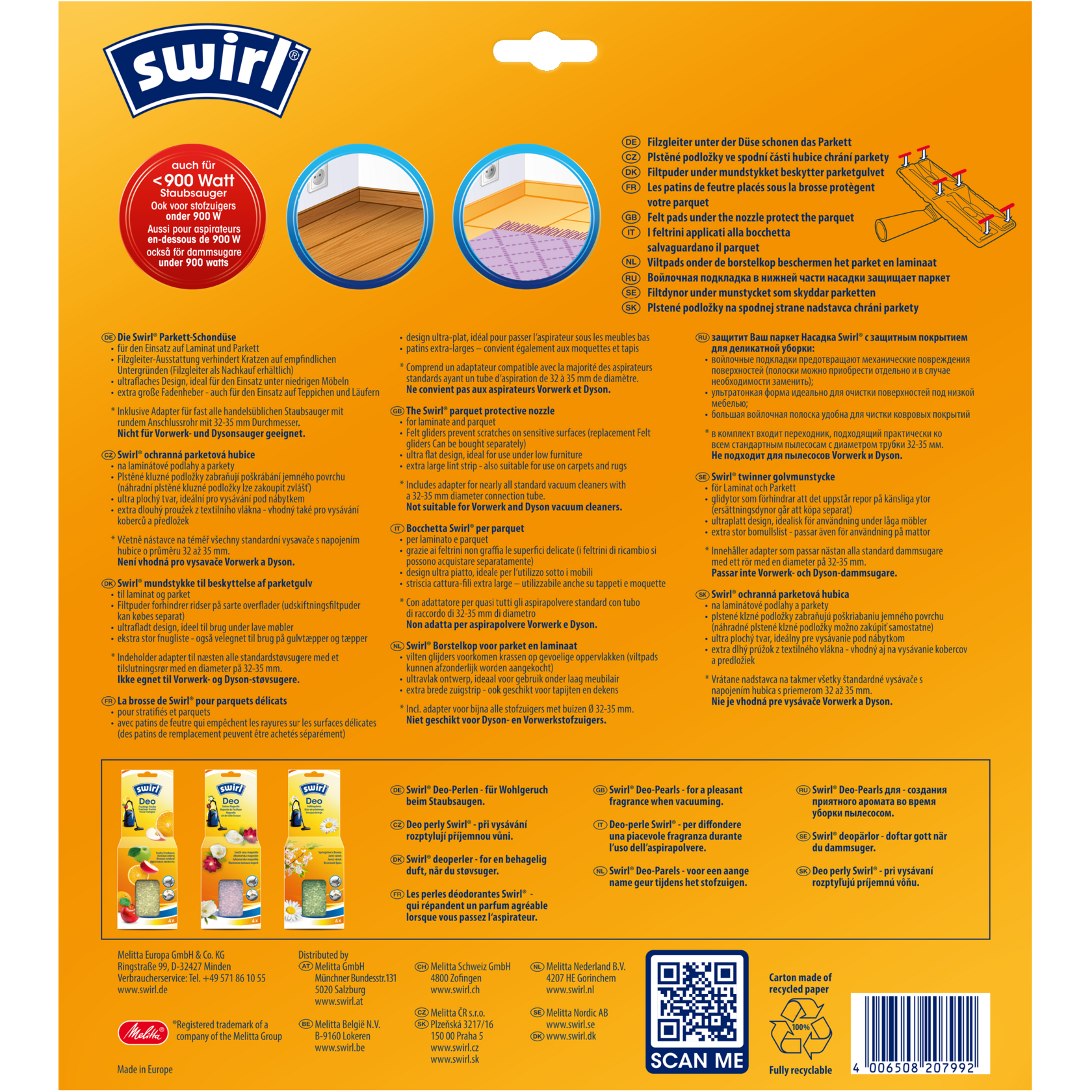 Swirl Parkett-Schondüse Verpackung Rückseite