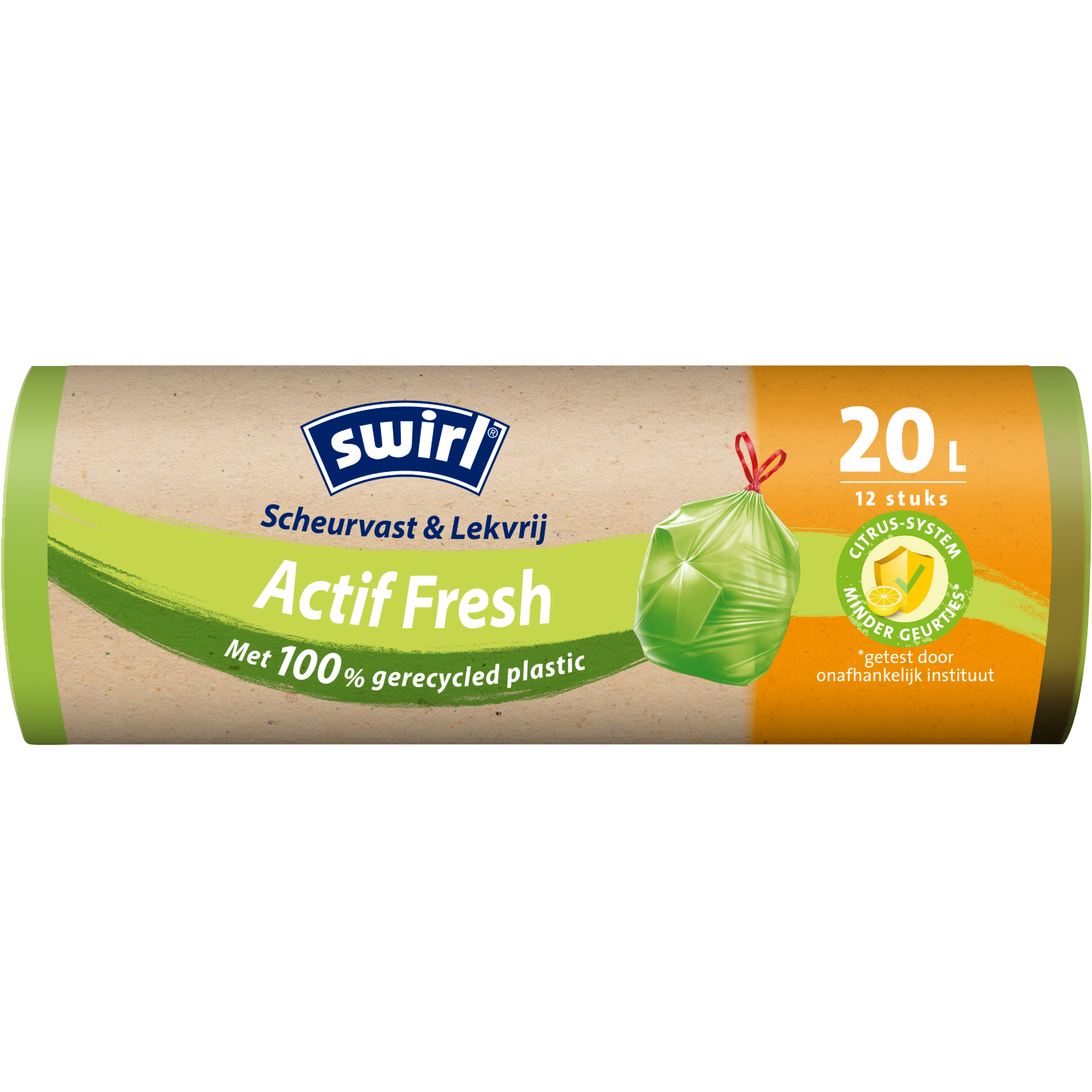 Swirl Active Fresh vuilniszakken, verpakking voorkant - 20 liter