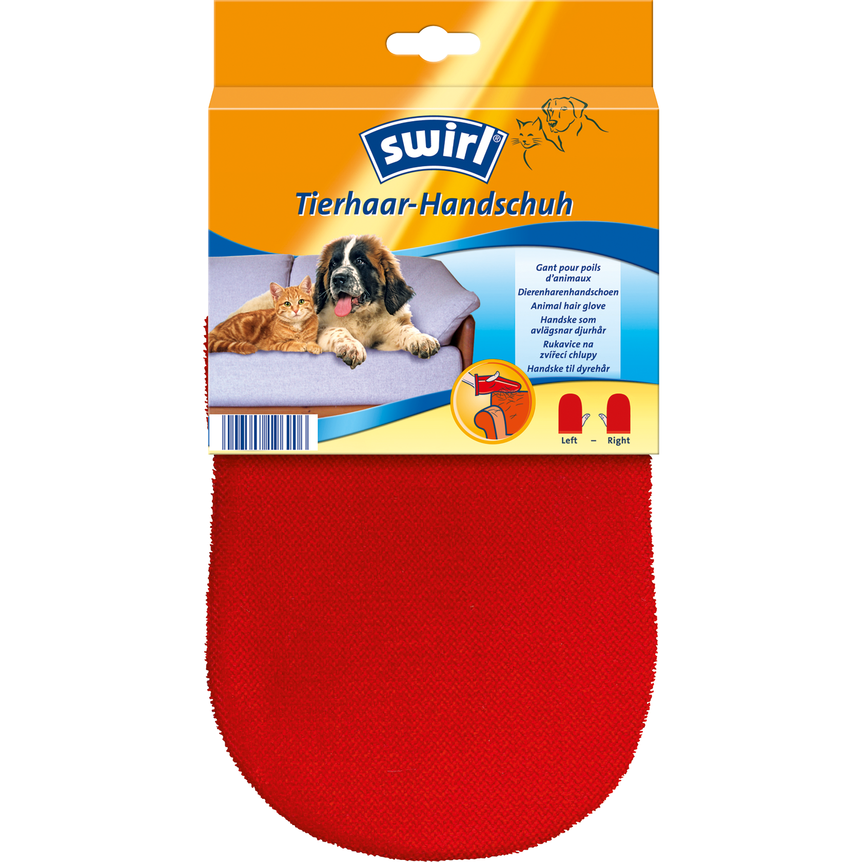 Swirl Tierhaar-Handschuh Verpackung Vorderseite