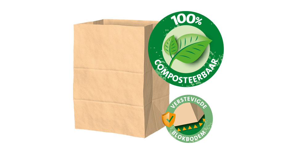 Organic waste-paper bags 100% compostable