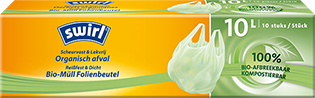 Biologisch afbreekbare afvalzakken met ecofolie en handvatten Biologisch afbreekbare afvalzakken met ecofolie en handvatten
